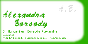 alexandra borsody business card